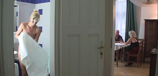 Mature couple have fun with sons teen gf